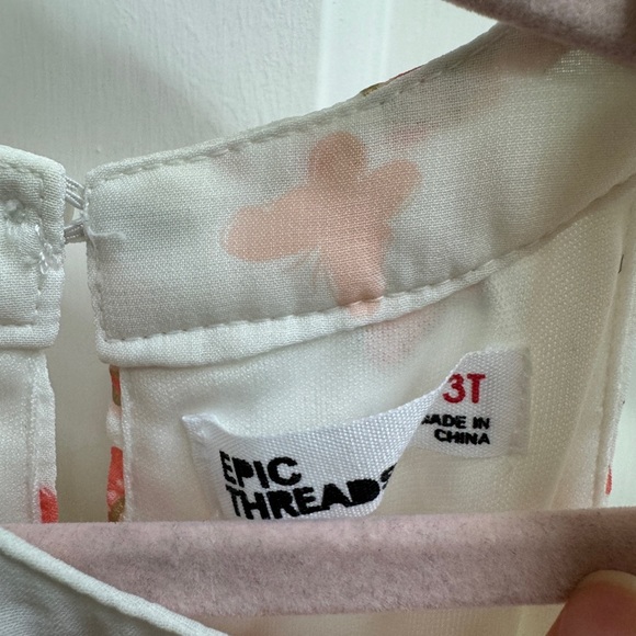 NWOT Epic Threads 3T White Butterfly Sleeveless Girls Hi Low Dress - Picture 4 of 5